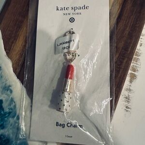 Kate Spade Red and White Lipstick Bag Charm